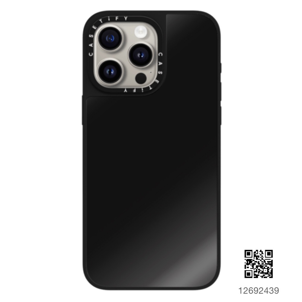 Casetify Mirror Black on Black IPhone 15 Pro Max MagSafe Compatible Case